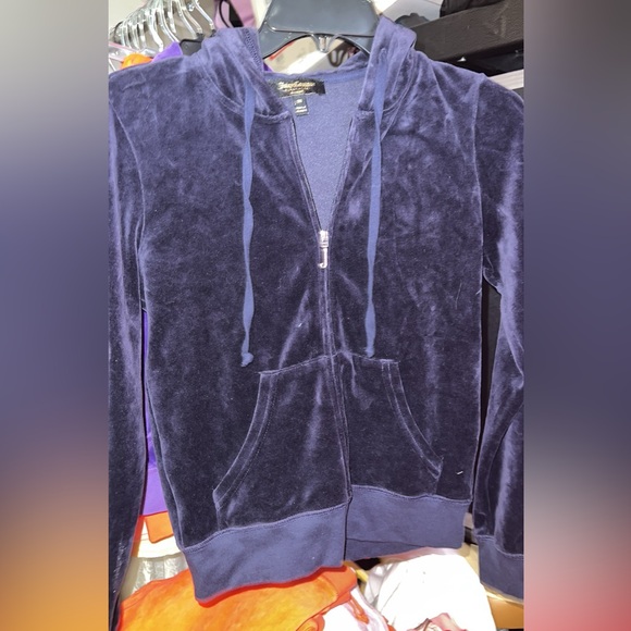 Juicy couture navy blue velour jacket - Picture 3 of 3